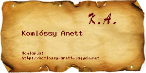 Komlóssy Anett névjegykártya